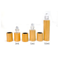 Refillable 3ml 5ml 10ml Glass Essential Oil Roll on bamboo glass bottle with Roller Ball